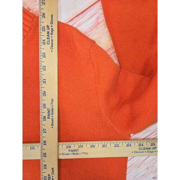 Polo Ralph Lauren Orange Cotton Knit Quarter-Zip Sweater Large - Picture 7 of 7